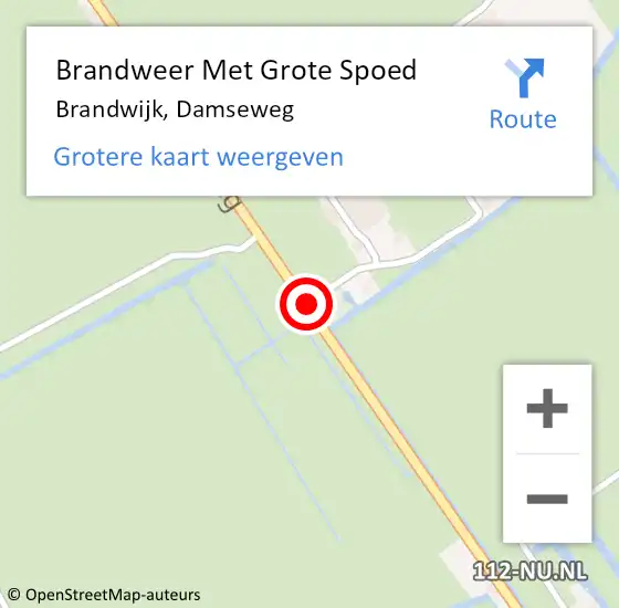 Locatie op kaart van de 112 melding: Brandweer Met Grote Spoed Naar Brandwijk, Damseweg op 5 juni 2017 21:39