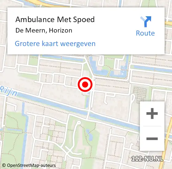 Locatie op kaart van de 112 melding: Ambulance Met Spoed Naar De Meern, Horizon op 5 juni 2017 23:58