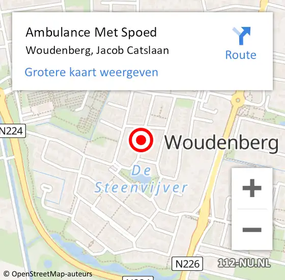 Locatie op kaart van de 112 melding: Ambulance Met Spoed Naar Woudenberg, Jacob Catslaan op 6 juni 2017 01:42