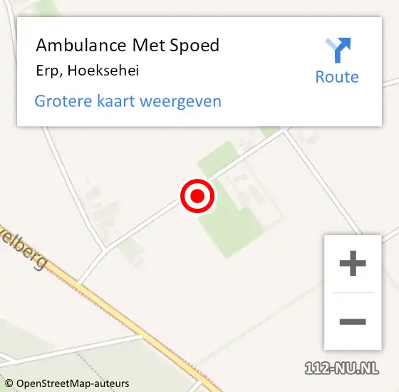 Locatie op kaart van de 112 melding: Ambulance Met Spoed Naar Erp, Hoeksehei op 6 juni 2017 01:53