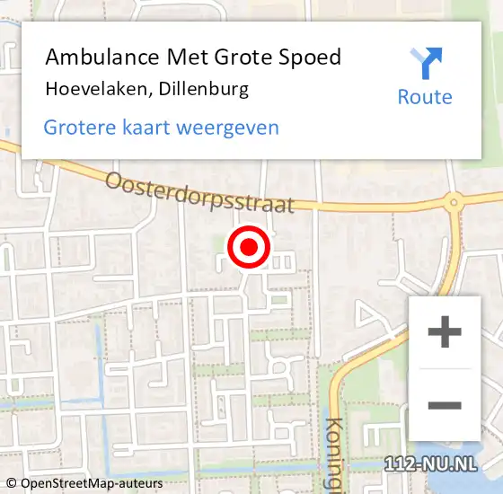 Locatie op kaart van de 112 melding: Ambulance Met Grote Spoed Naar Hoevelaken, Dillenburg op 6 juni 2017 02:49