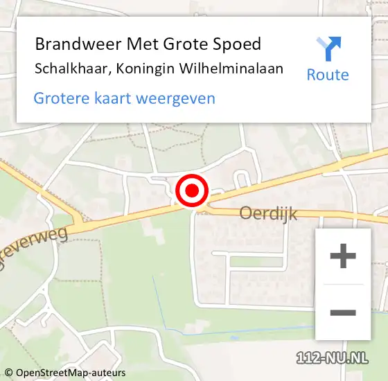 Locatie op kaart van de 112 melding: Brandweer Met Grote Spoed Naar Schalkhaar, Koningin Wilhelminalaan op 6 juni 2017 03:40