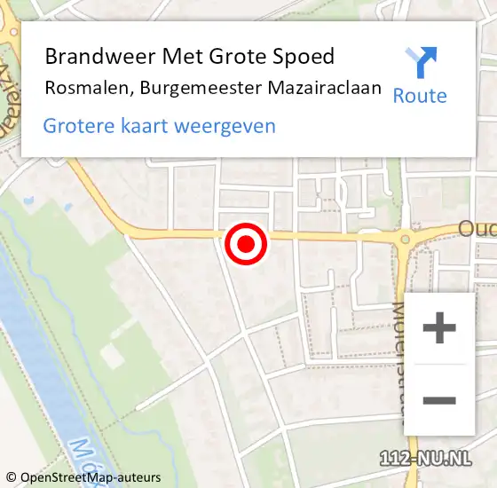 Locatie op kaart van de 112 melding: Brandweer Met Grote Spoed Naar Rosmalen, Burgemeester Mazairaclaan op 6 juni 2017 05:23