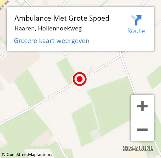 Locatie op kaart van de 112 melding: Ambulance Met Grote Spoed Naar Haaren, Hollenhoekweg op 6 juni 2017 05:31