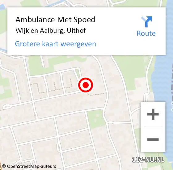 Locatie op kaart van de 112 melding: Ambulance Met Spoed Naar Wijk en Aalburg, Uithof op 6 juni 2017 06:20