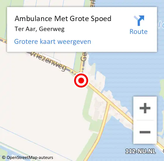 Locatie op kaart van de 112 melding: Ambulance Met Grote Spoed Naar Ter Aar, Geerweg op 6 juni 2017 06:28