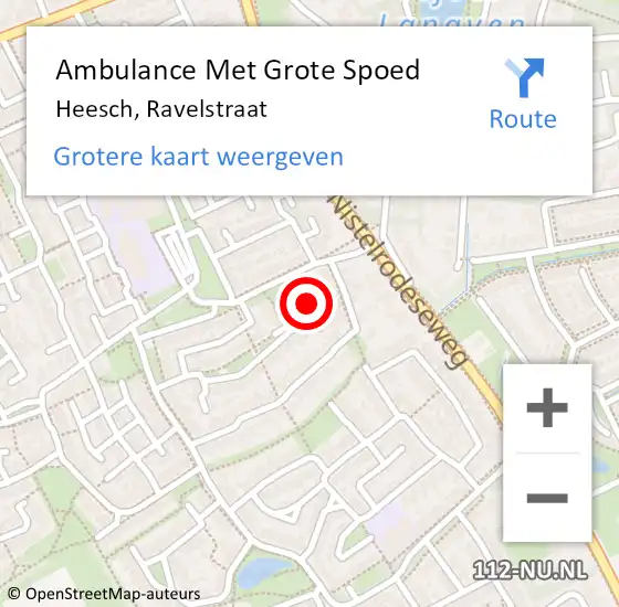 Locatie op kaart van de 112 melding: Ambulance Met Grote Spoed Naar Heesch, Ravelstraat op 6 juni 2017 07:02