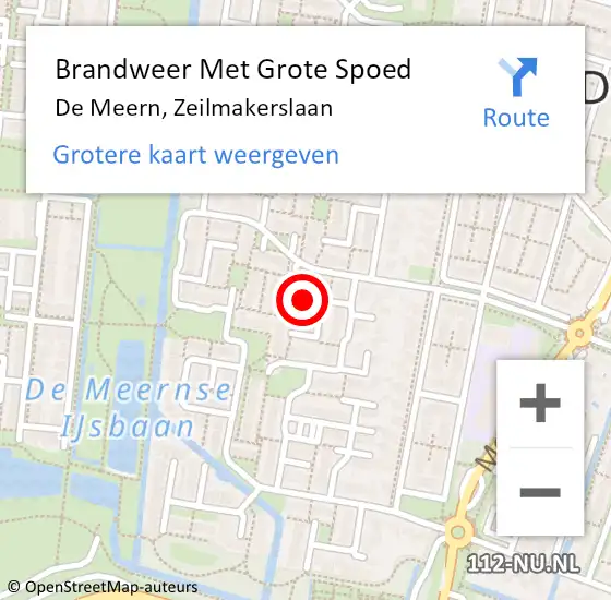 Locatie op kaart van de 112 melding: Brandweer Met Grote Spoed Naar De Meern, Zeilmakerslaan op 6 juni 2017 07:33