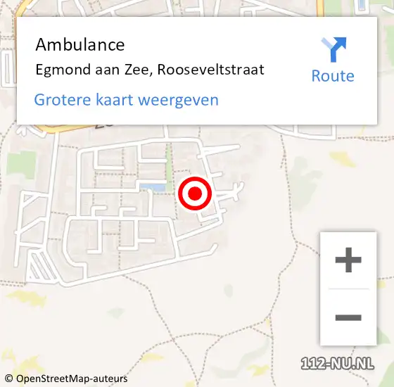 Locatie op kaart van de 112 melding: Ambulance Egmond aan Zee, Rooseveltstraat op 6 juni 2017 08:32