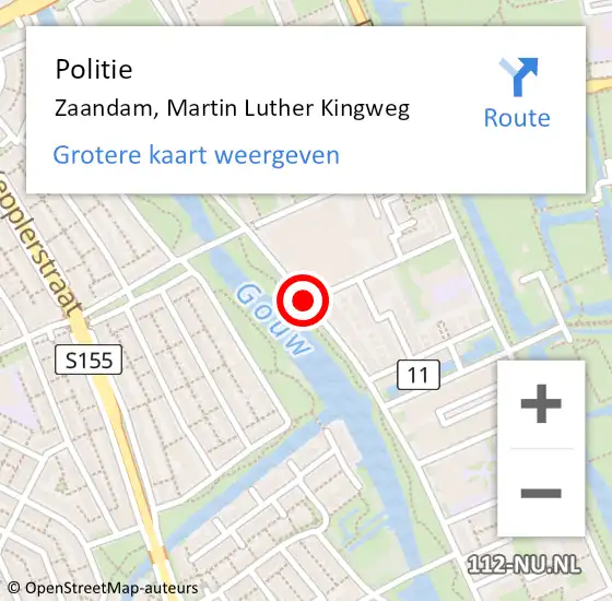 Locatie op kaart van de 112 melding: Politie Zaandam, Martin Luther Kingweg op 6 juni 2017 11:10