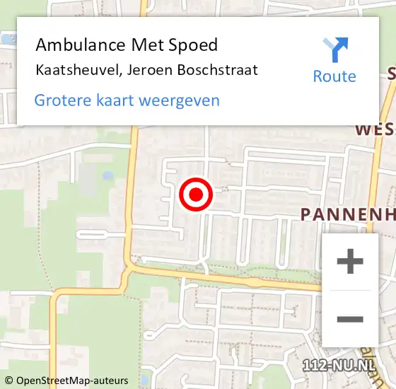 Locatie op kaart van de 112 melding: Ambulance Met Spoed Naar Kaatsheuvel, Jeroen Boschstraat op 6 juni 2017 12:51