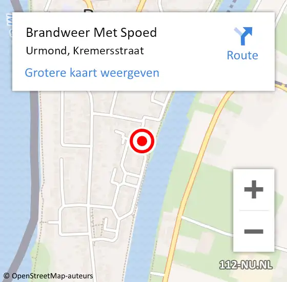 Locatie op kaart van de 112 melding: Brandweer Met Spoed Naar Urmond, Kremersstraat op 6 juni 2017 13:05