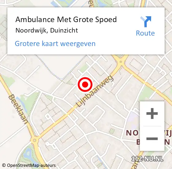 Locatie op kaart van de 112 melding: Ambulance Met Grote Spoed Naar Noordwijk, Duinzicht op 6 juni 2017 14:00