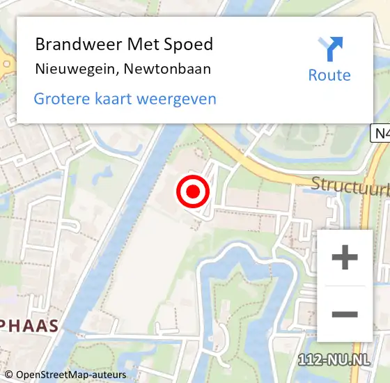 Locatie op kaart van de 112 melding: Brandweer Met Spoed Naar Nieuwegein, Newtonbaan op 6 juni 2017 14:14