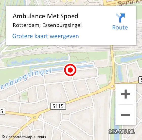 Locatie op kaart van de 112 melding: Ambulance Met Spoed Naar Rotterdam, Essenburgsingel op 6 juni 2017 14:36