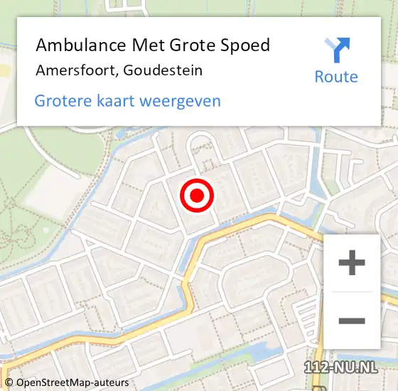 Locatie op kaart van de 112 melding: Ambulance Met Grote Spoed Naar Amersfoort, Goudestein op 6 juni 2017 14:41