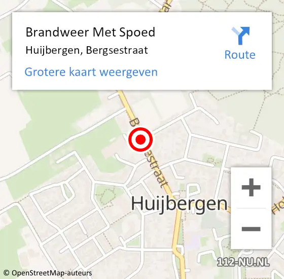 Locatie op kaart van de 112 melding: Brandweer Met Spoed Naar Huijbergen, Bergsestraat op 6 juni 2017 14:46