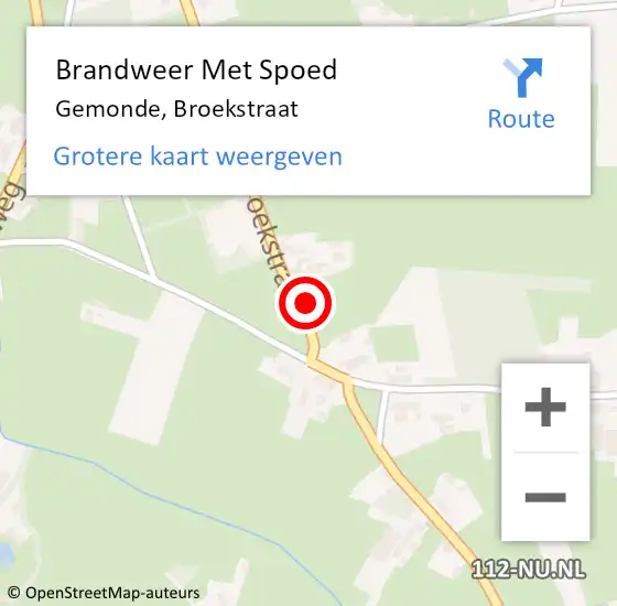 Locatie op kaart van de 112 melding: Brandweer Met Spoed Naar Gemonde, Broekstraat op 6 juni 2017 15:10