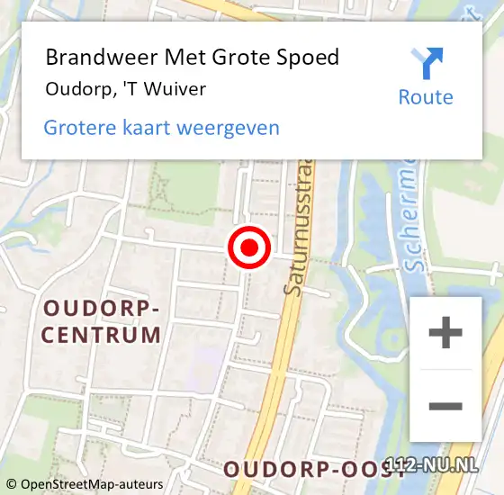 Locatie op kaart van de 112 melding: Brandweer Met Grote Spoed Naar Oudorp, 'T Wuiver op 6 juni 2017 15:39