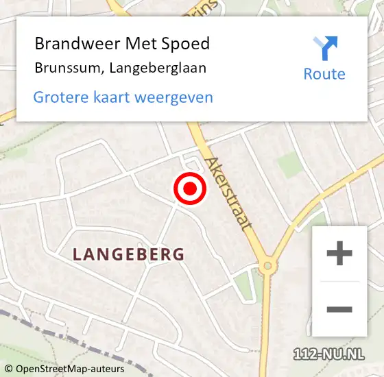 Locatie op kaart van de 112 melding: Brandweer Met Spoed Naar Brunssum, Langeberglaan op 6 juni 2017 16:01