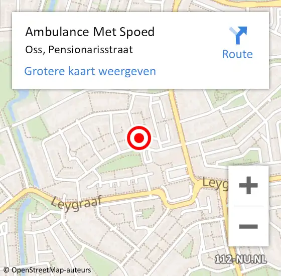 Locatie op kaart van de 112 melding: Ambulance Met Spoed Naar Oss, Pensionarisstraat op 6 juni 2017 16:08