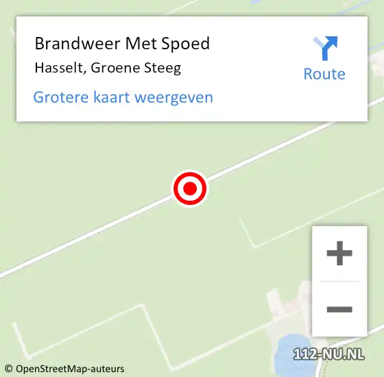 Locatie op kaart van de 112 melding: Brandweer Met Spoed Naar Hasselt, Groene Steeg op 6 juni 2017 16:08