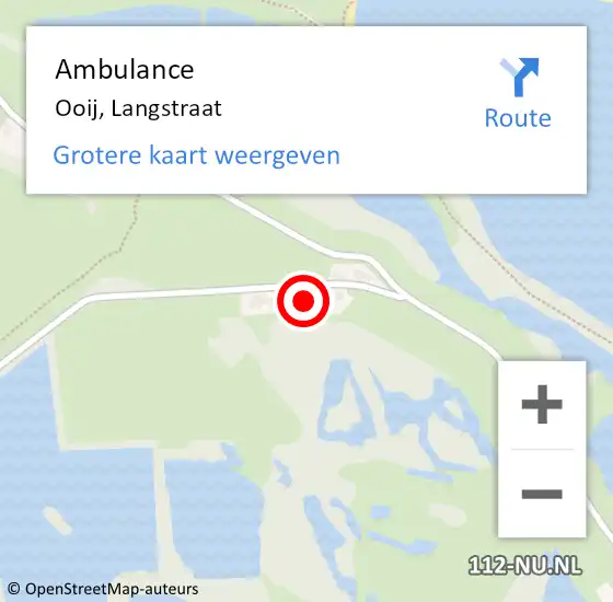 Locatie op kaart van de 112 melding: Ambulance Ooij, Langstraat op 6 juni 2017 16:17
