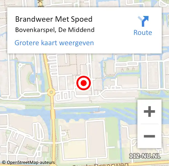 Locatie op kaart van de 112 melding: Brandweer Met Spoed Naar Bovenkarspel, De Middend op 6 juni 2017 16:31