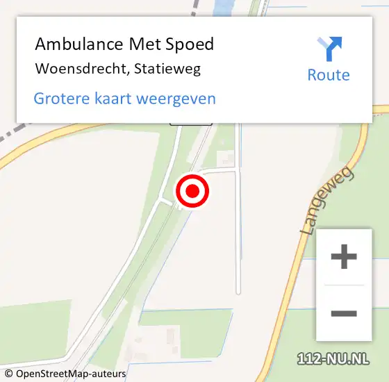 Locatie op kaart van de 112 melding: Ambulance Met Spoed Naar Woensdrecht, Statieweg op 6 juni 2017 16:44