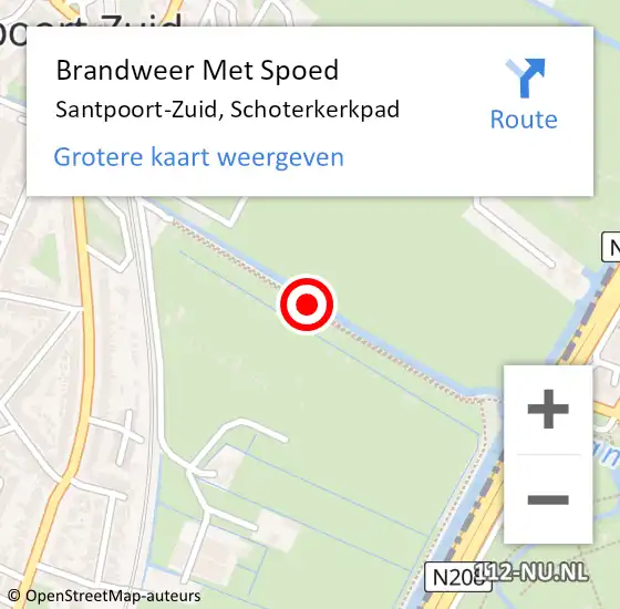 Locatie op kaart van de 112 melding: Brandweer Met Spoed Naar Santpoort-Zuid, Schoterkerkpad op 6 juni 2017 17:04