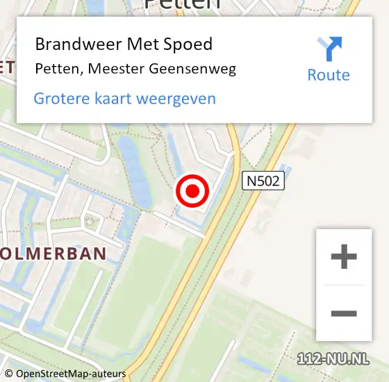 Locatie op kaart van de 112 melding: Brandweer Met Spoed Naar Petten, Meester Geensenweg op 6 juni 2017 17:11