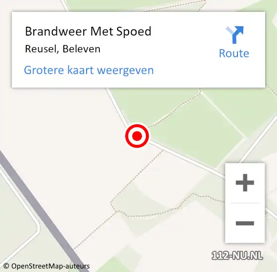 Locatie op kaart van de 112 melding: Brandweer Met Spoed Naar Reusel, Beleven op 6 juni 2017 18:02