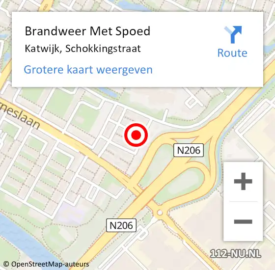 Locatie op kaart van de 112 melding: Brandweer Met Spoed Naar Katwijk, Schokkingstraat op 6 juni 2017 18:03