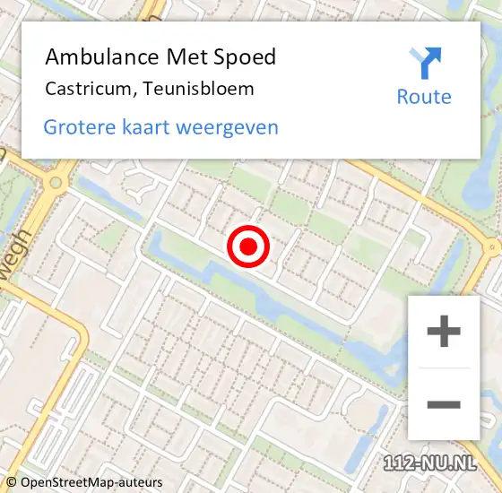 Locatie op kaart van de 112 melding: Ambulance Met Spoed Naar Castricum, Teunisbloem op 6 juni 2017 18:18