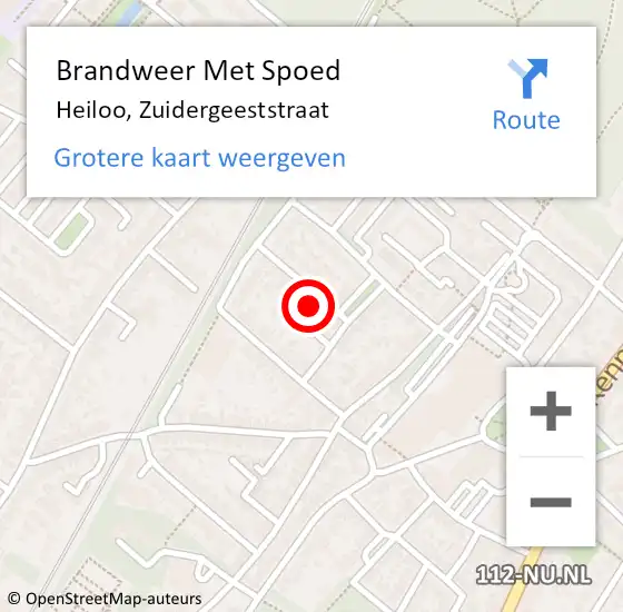 Locatie op kaart van de 112 melding: Brandweer Met Spoed Naar Heiloo, Zuidergeeststraat op 6 juni 2017 18:26