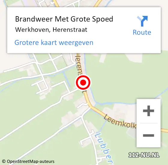 Locatie op kaart van de 112 melding: Brandweer Met Grote Spoed Naar Werkhoven, Herenstraat op 6 juni 2017 18:40