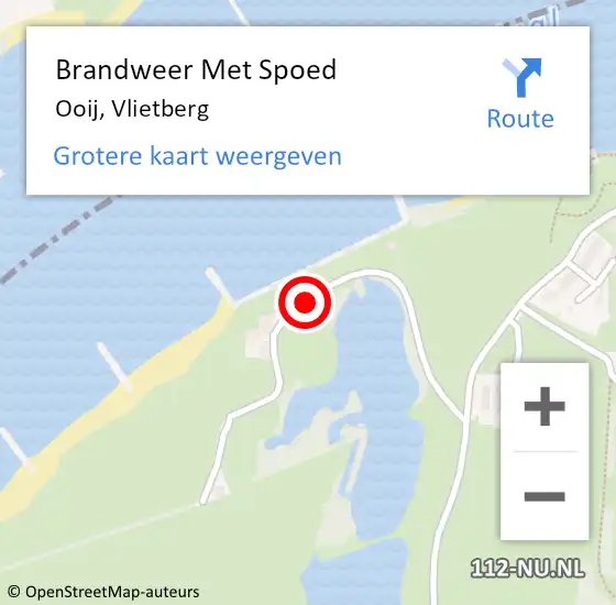 Locatie op kaart van de 112 melding: Brandweer Met Spoed Naar Ooij, Vlietberg op 23 januari 2014 01:54