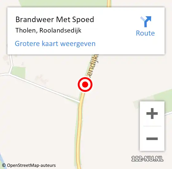 Locatie op kaart van de 112 melding: Brandweer Met Spoed Naar Tholen, Roolandsedijk op 6 juni 2017 19:15