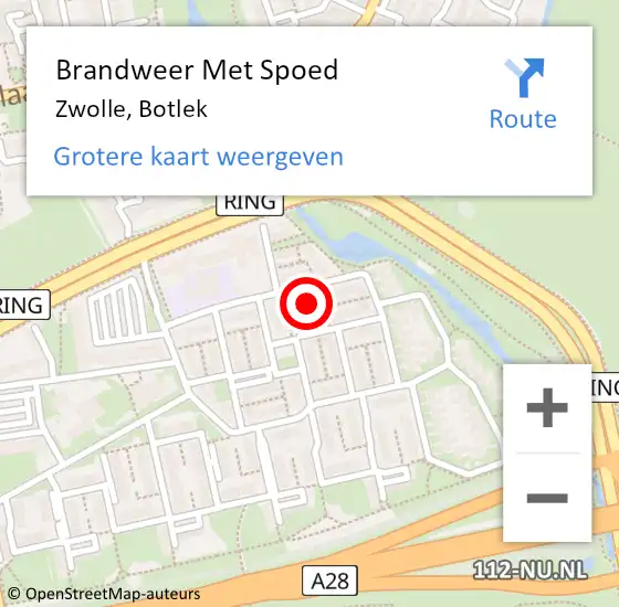 Locatie op kaart van de 112 melding: Brandweer Met Spoed Naar Zwolle, Botlek op 6 juni 2017 19:16