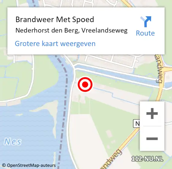 Locatie op kaart van de 112 melding: Brandweer Met Spoed Naar Nederhorst den Berg, Vreelandseweg op 6 juni 2017 19:30