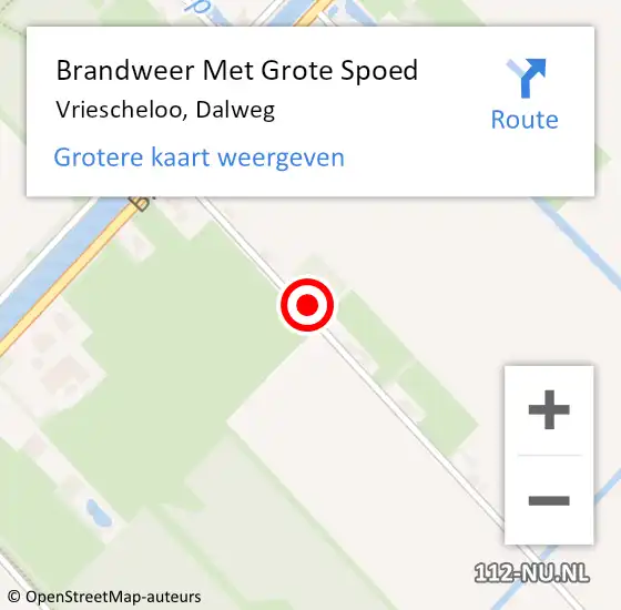 Locatie op kaart van de 112 melding: Brandweer Met Grote Spoed Naar Vriescheloo, Dalweg op 6 juni 2017 19:53