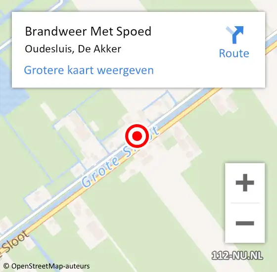 Locatie op kaart van de 112 melding: Brandweer Met Spoed Naar Oudesluis, De Akker op 6 juni 2017 20:45