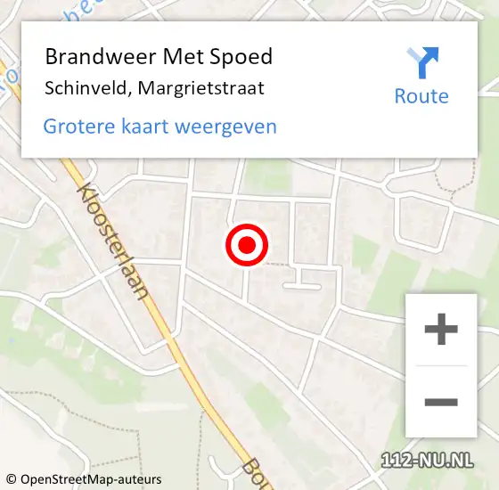 Locatie op kaart van de 112 melding: Brandweer Met Spoed Naar Schinveld, Margrietstraat op 6 juni 2017 21:16