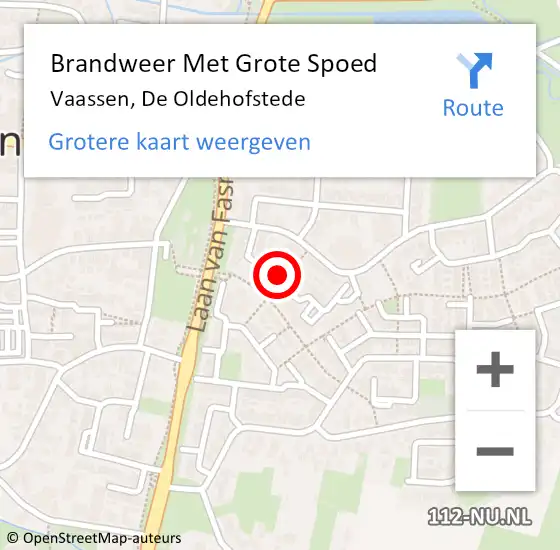 Locatie op kaart van de 112 melding: Brandweer Met Grote Spoed Naar Vaassen, De Oldehofstede op 23 januari 2014 02:53