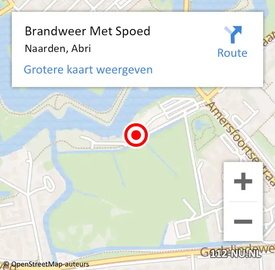 Locatie op kaart van de 112 melding: Brandweer Met Spoed Naar Naarden, Abri op 6 juni 2017 22:42