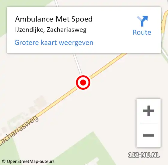 Locatie op kaart van de 112 melding: Ambulance Met Spoed Naar IJzendijke, Zachariasweg op 6 juni 2017 22:43