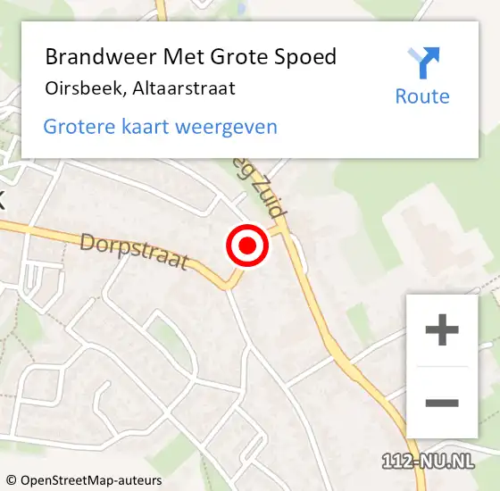 Locatie op kaart van de 112 melding: Brandweer Met Grote Spoed Naar Oirsbeek, Altaarstraat op 6 juni 2017 23:15