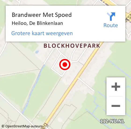 Locatie op kaart van de 112 melding: Brandweer Met Spoed Naar Heiloo, De Blinkenlaan op 6 juni 2017 23:49