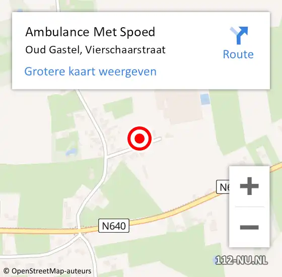 Locatie op kaart van de 112 melding: Ambulance Met Spoed Naar Oud Gastel, Vierschaarstraat op 7 juni 2017 00:29