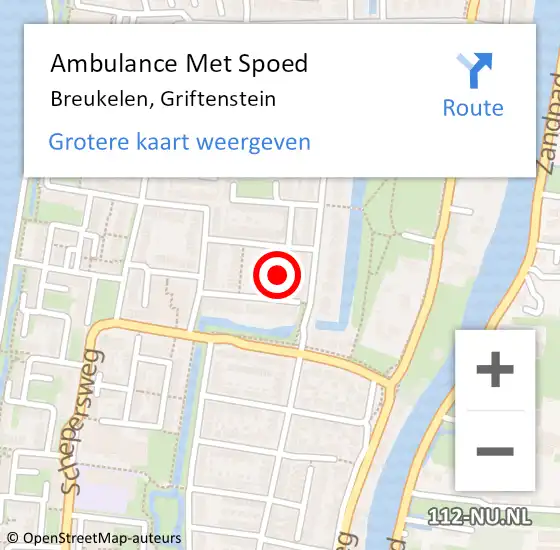 Locatie op kaart van de 112 melding: Ambulance Met Spoed Naar Breukelen, Griftenstein op 7 juni 2017 02:44